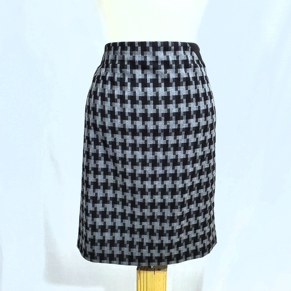 The Limited Black & Grey Square Pencil Skirt